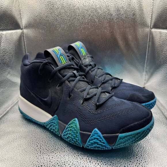 Size 12 Nike Kyrie 4 Think Twice Dark Obsidian Blue Mens Shoes 943806-401 - Picture 1 of 10